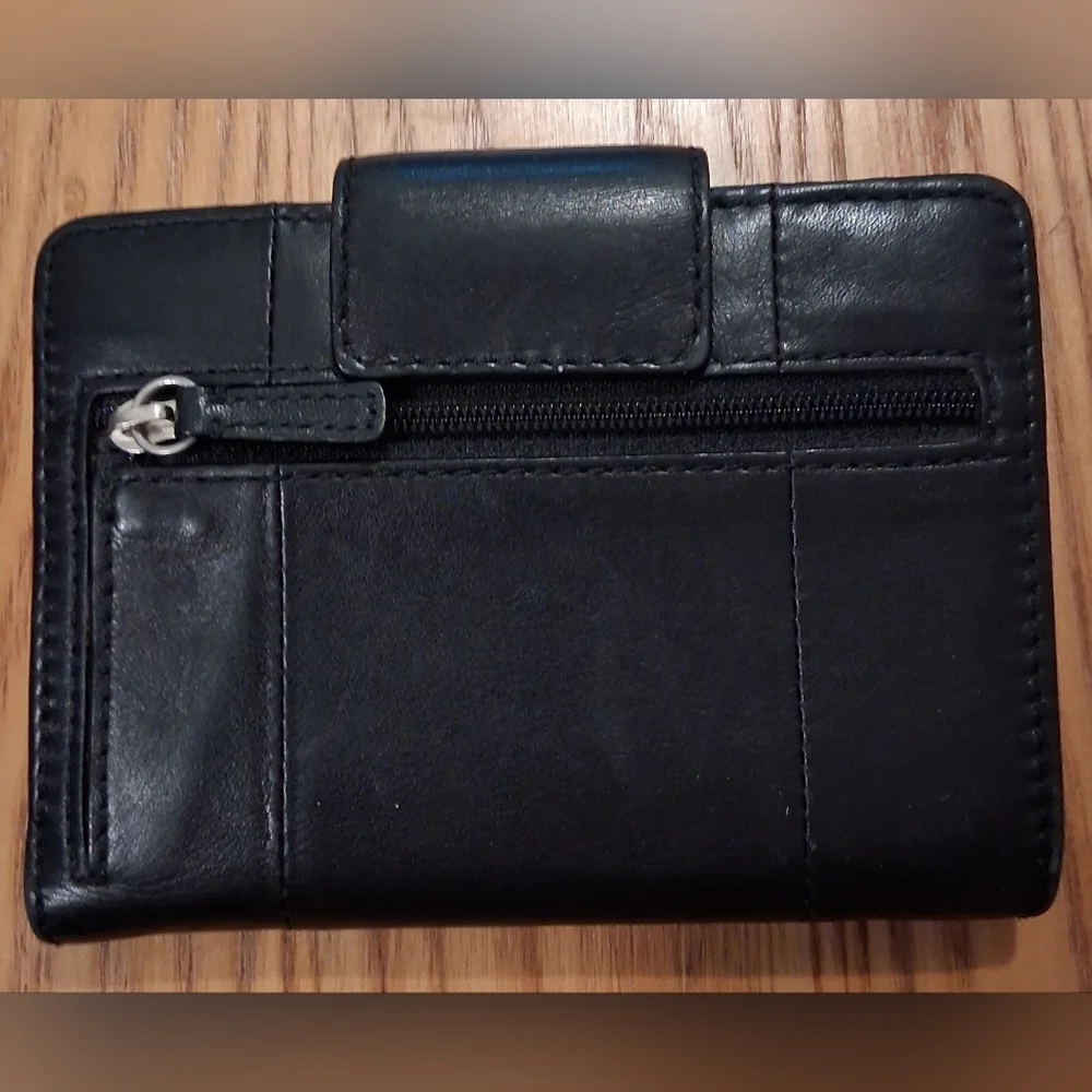 EUC Vintage Y2K Coach Kristin Black Leather Casual Prep Everyday Bifold Wallet